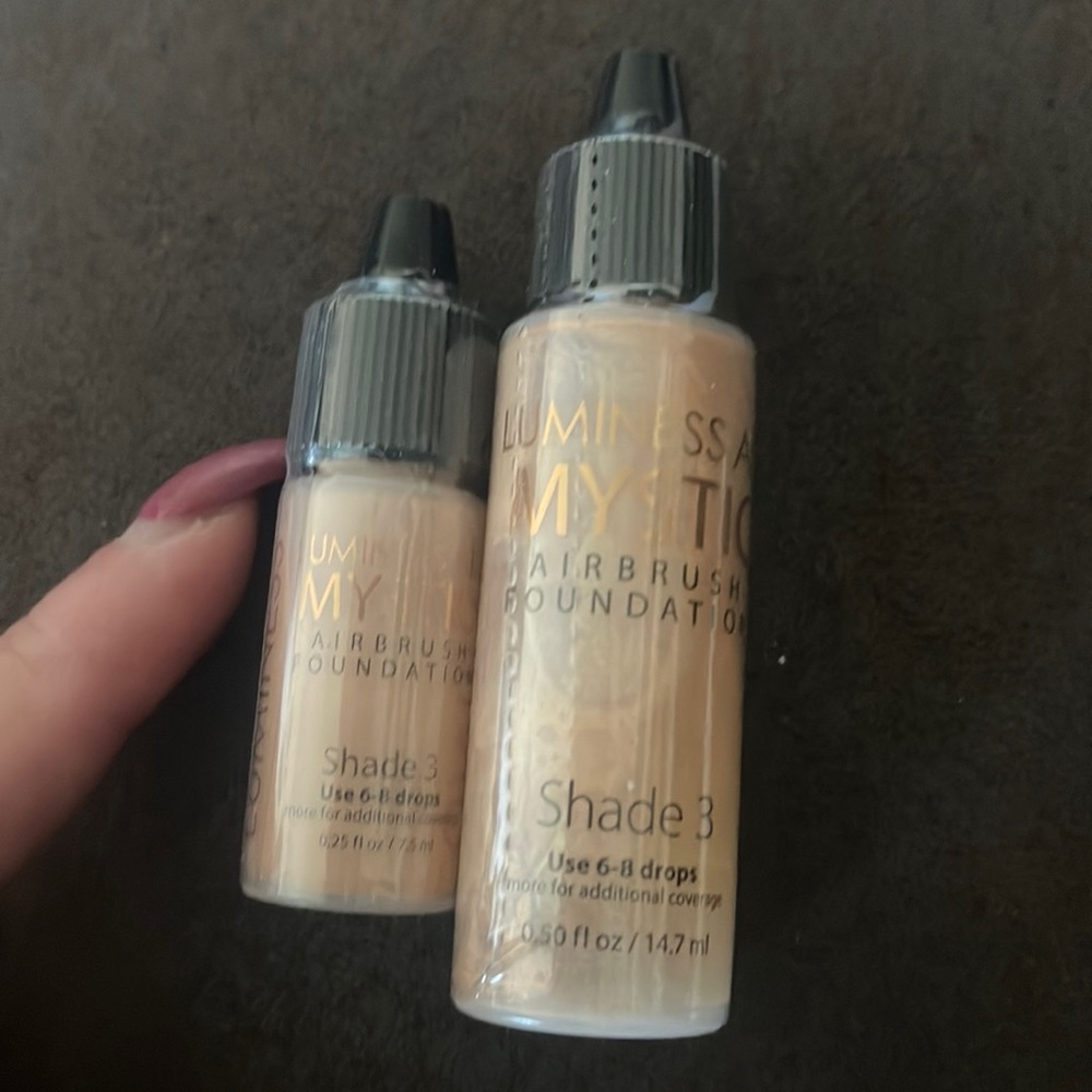 Luminess Airbrush foundation Mystic Shade 3 2 bottles 50  25 ounce new sealed